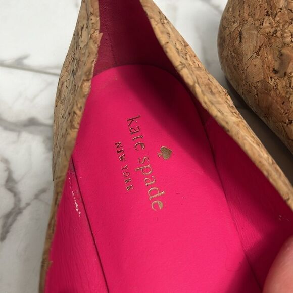 Kate Spade Cork and Hot Pink Flats Size 8.5 M - Picture 4 of 9